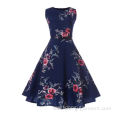 O-Neck Sleeveless A-Line Flower Lovely Vintage Dress